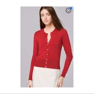 White House Black Market Red Button Cardigan